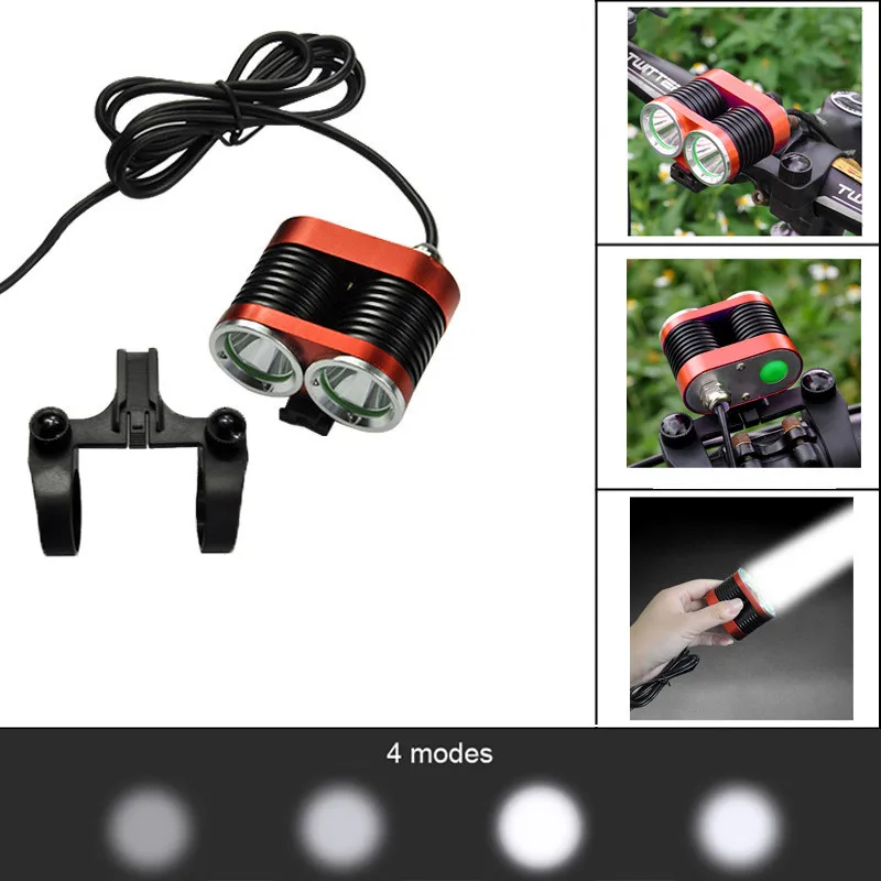 2018 True 2000LM 2 X XM L T6 LED USB Водонепроницаемая лампа для велосипедных фар безопасности и