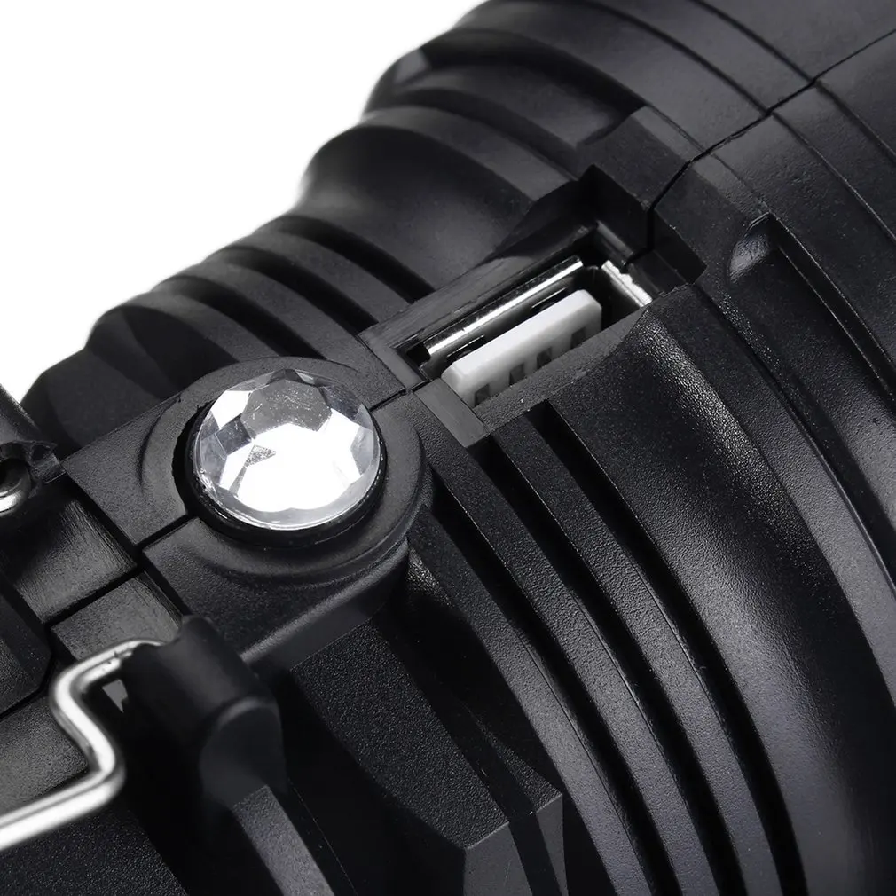 Солнечная энергия USB Перезаряжаемый светодиодный фонарик супер яркий Кемпинг