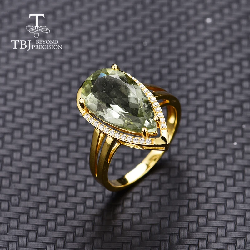 Женское кольцо с аметистом и квартом TBJ2019 украшение из натурального зеленого