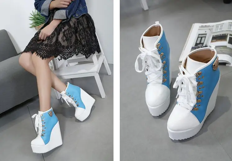 Feiyitu/Новинка года; Лидер продаж; зимние женские ботинки в байкерском стиле; женская обувь на очень высоком каблуке с острым носком и заклепками фруктового цвета
