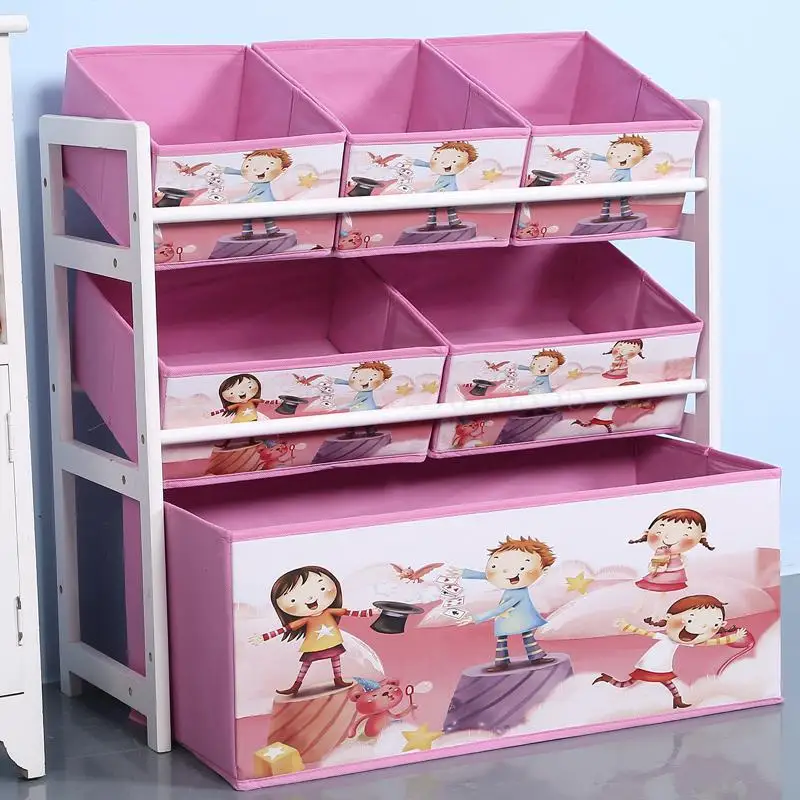 Solid wood toy rack storage rack toy box finishing child toy cabinet home toy storage artifact - Цвет: VIP 16