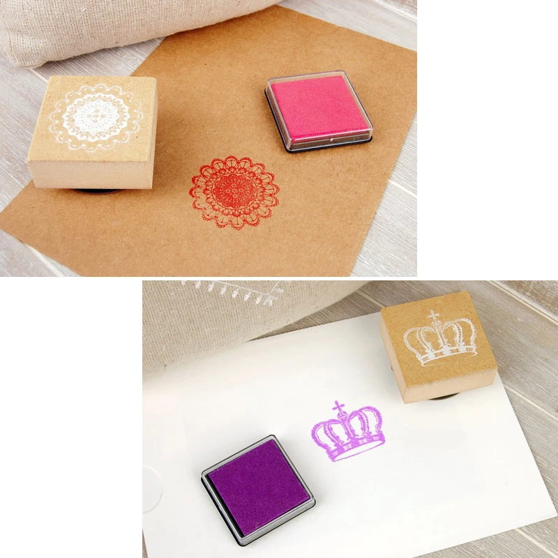 2 шт/комплект башня Корона бутон шелковые бабочки деревянный резиновый штамп с