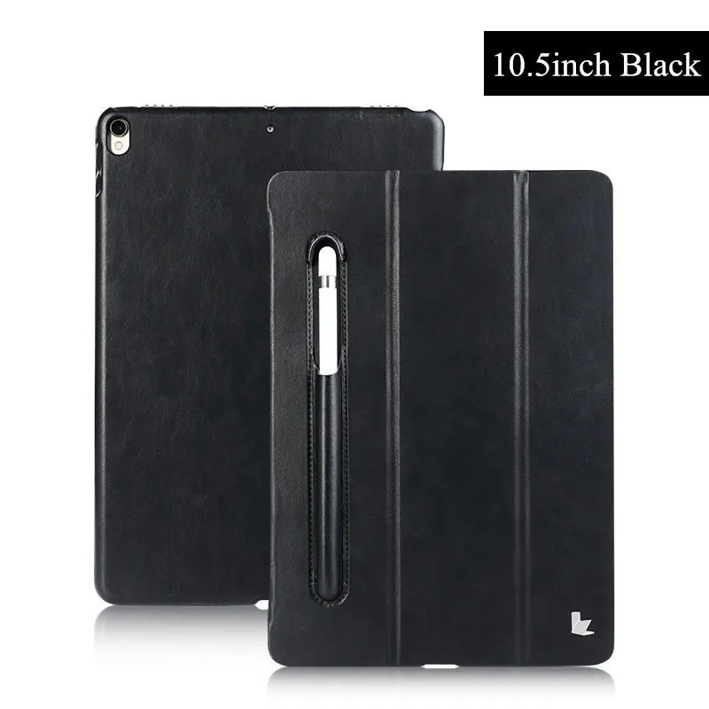 Jisoncase кожаный смарт-чехол для iPad Pro 10,5 роскошный флип-чехол для планшета с карандашом для iPad 10,5 дюймов - Цвет: Black