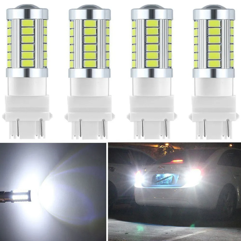 4 шт. 3157 белые светодиодный ные лампы для автомобилей 3047 3057 3155 5630 33 SMD 900 люмен супер