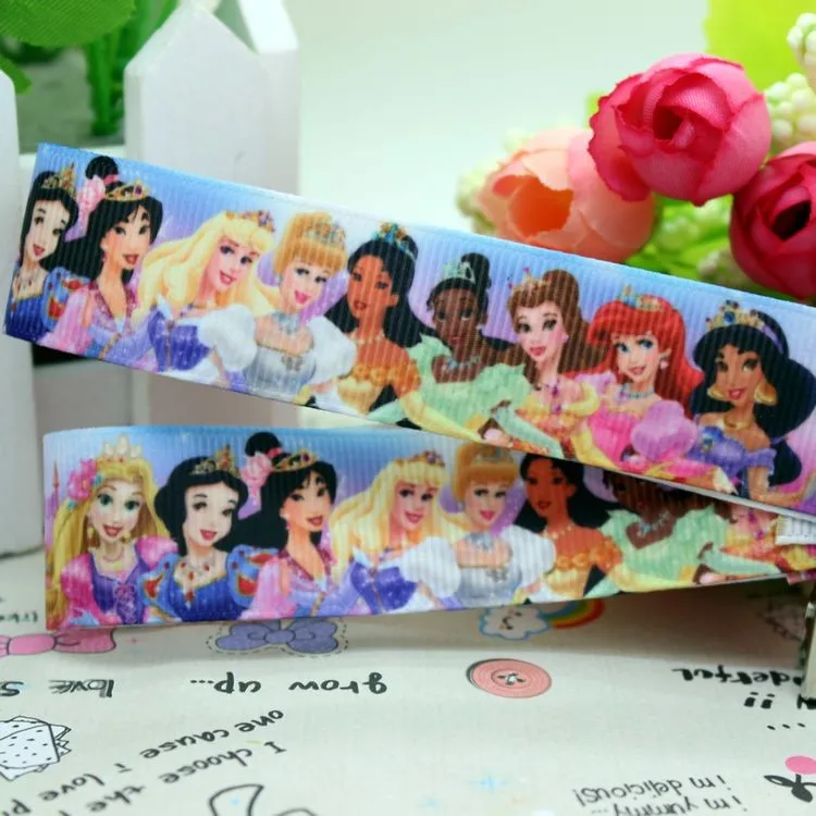 7/8 '' в стиле «принцесс» с принтом корсажная лента hairbow головные уборы вечерние украшения «сделай сам» оптом OEM 22 мм D239