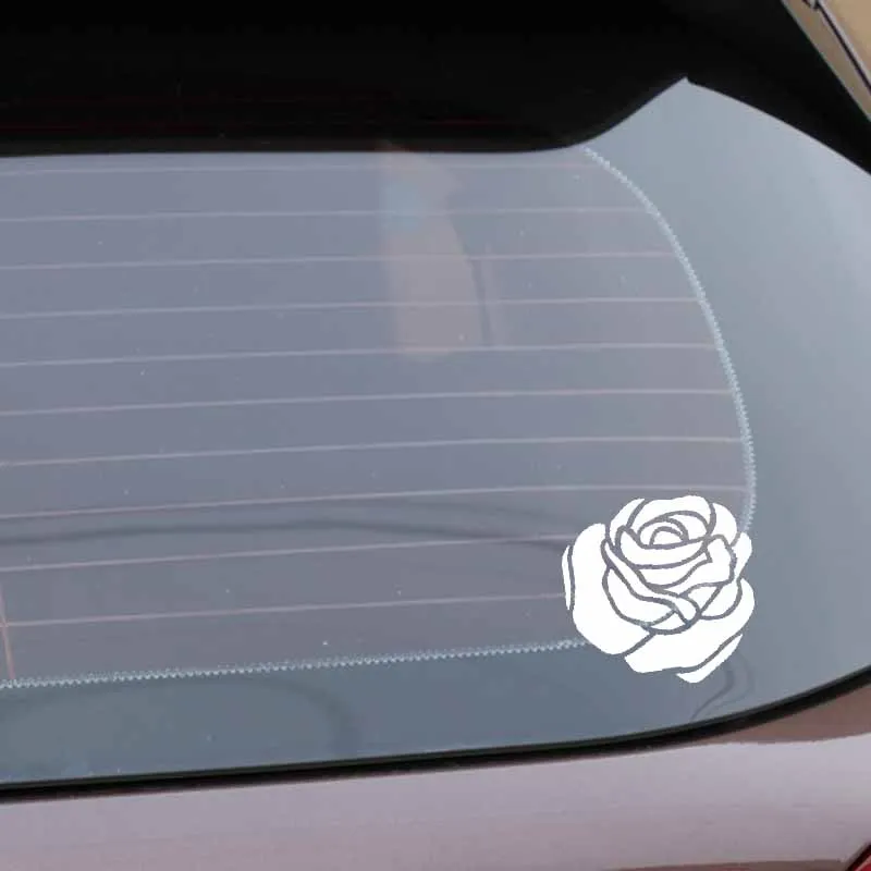 

YJZT 15.5CM*15.4CM Flower Creative Design And Decoration Car Sticker Vinyl Decal Black/Silver C23-0662