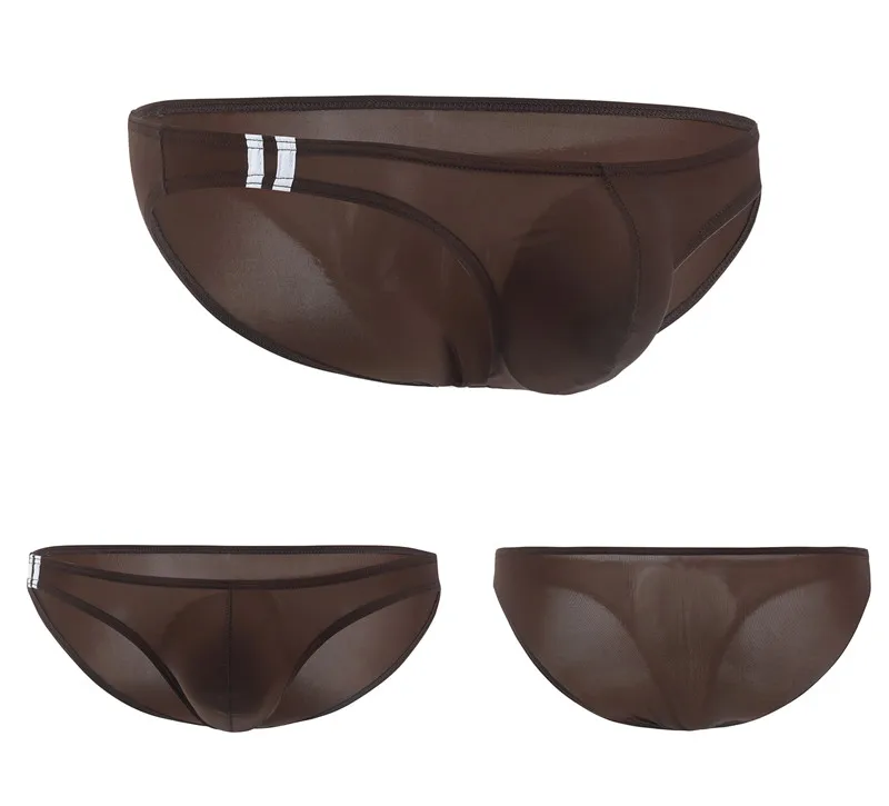 10PCS Men Briefs Ice Silk Ultra-thin Breathable Transparent Underpants Low Waist Sexy Men Panties Elastic Underwear Briefs