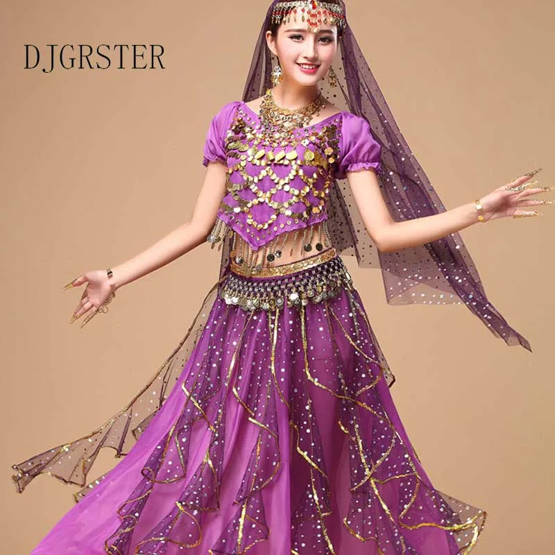 DJGRSTER костюм Болливуд индийский платье для танца живота женские Танцы наборы