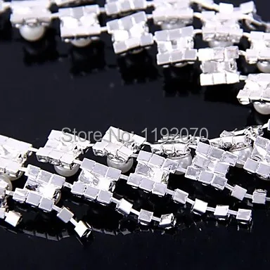 (1 Pc)European (iamond Pearl Tassels) as Picture Alloy Necklace and Earring|necklace wire|necklace earring setnecklace rack |