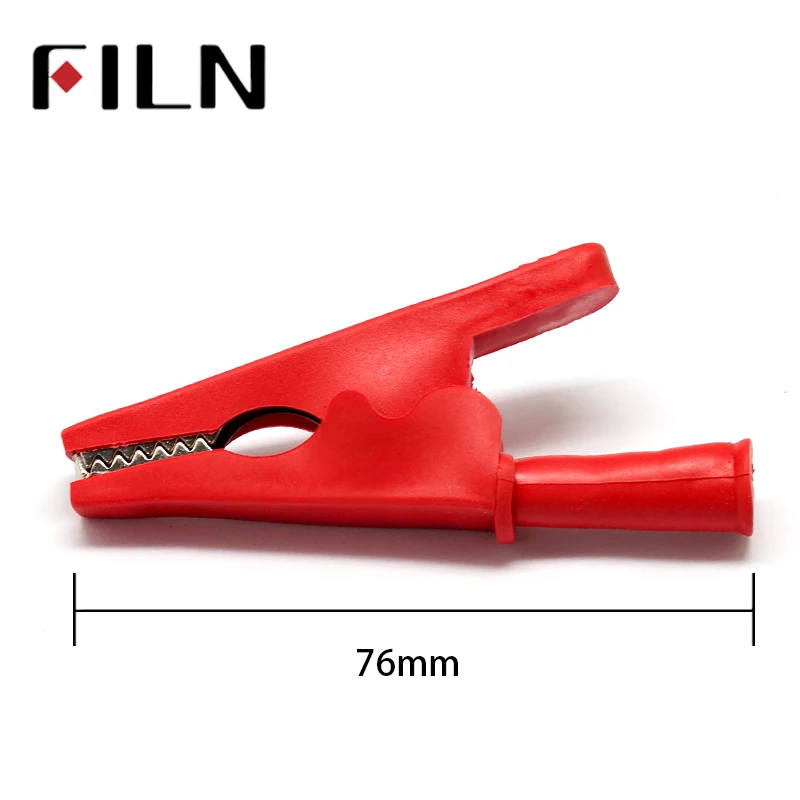 76 мм зажимы для батареи из чистой меди и никеля крокодил полная изоляция|Щипковые