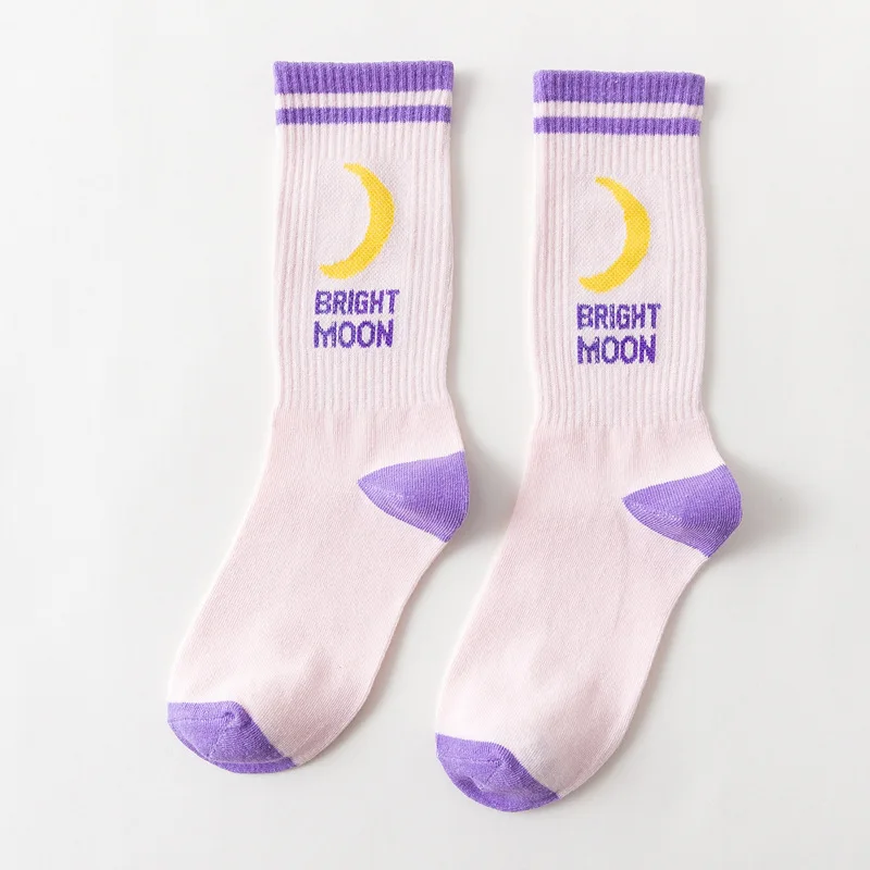 Носки с забавными лунами в стиле Харадзюку японские оригинальные носки героями