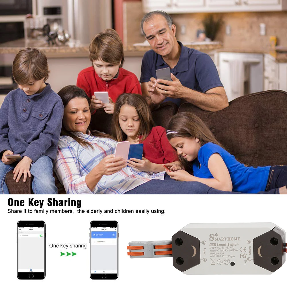Умный беспроводной Wi-Fi выключатель Tuya Smart wifi базовый DIY умный переключатель wifi совместим с Google Nest и Amazon Alexa Google Home