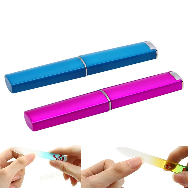 Средний стразы стеклянный лак для ногтей буферная пилка маникюра с Barrelled Box |