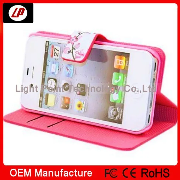 Flower phone case 8IN1 Pink PU Leather Cell Phone Cases For iphone 5 5s Flip Folio Case Bag Wallet Stand Holder |