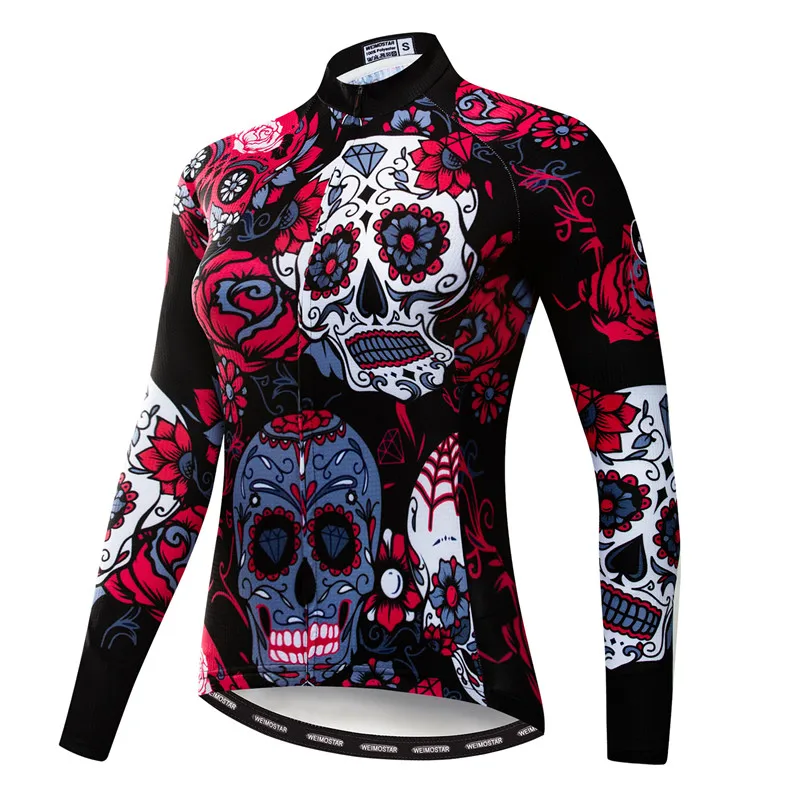 Weimostar Skull Велоспорт Джерси с длинным рукавом женская осенняя одежда для горного велосипеда Ropa Ciclismo дышащая одежда для горного велосипеда - Цвет: Model 2