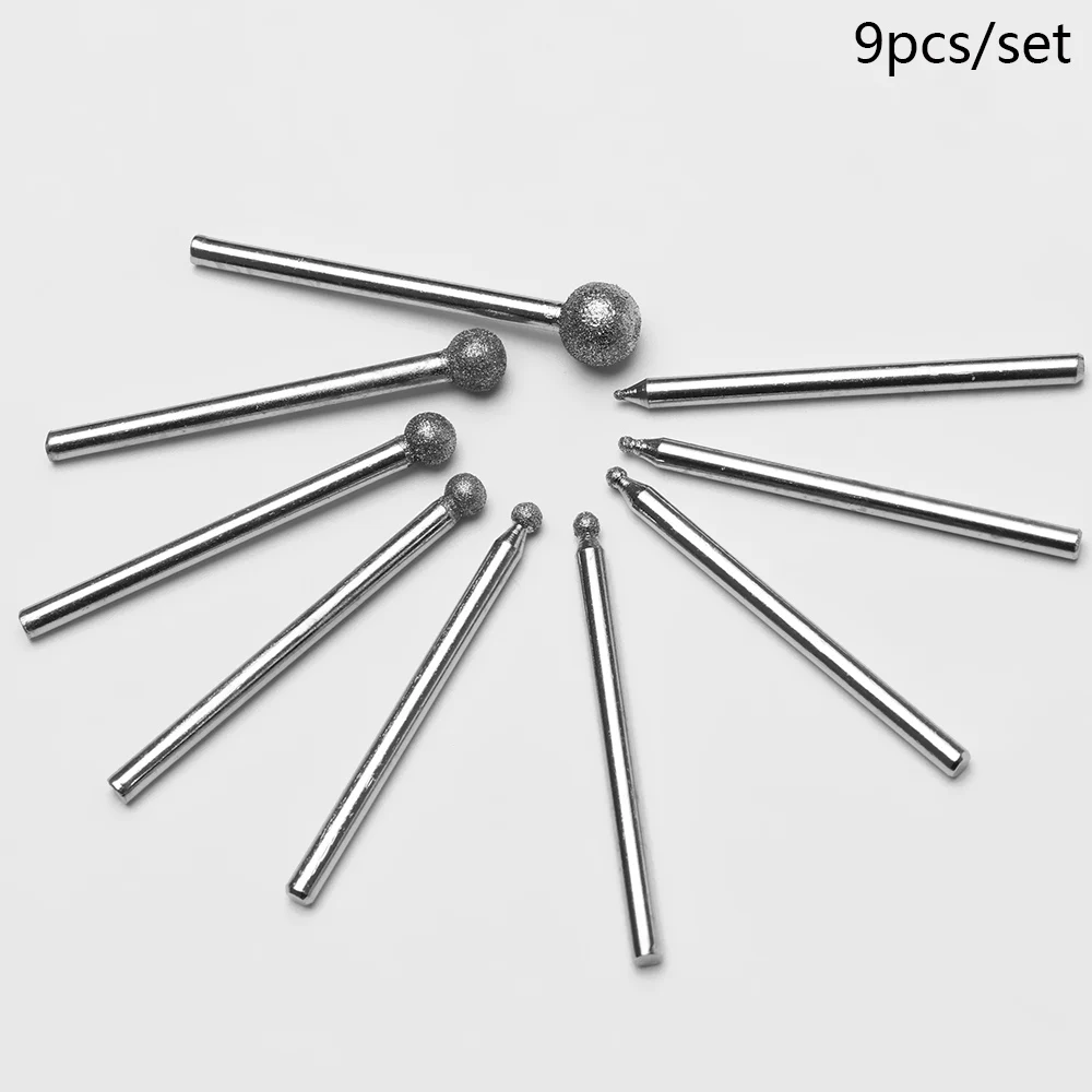 9 шт./компл. алмазная шлифовальная игла резак с головкой Нефритовая фреза
