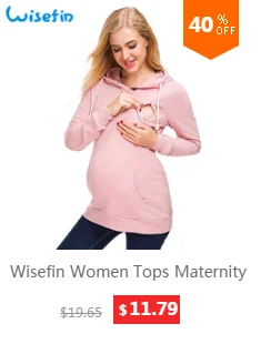 Wisefin Одежда для беременных для женщин, топы с капюшоном в горошек, футболка, зимнее Грудное вскармливание, осенняя Футболка для беременных