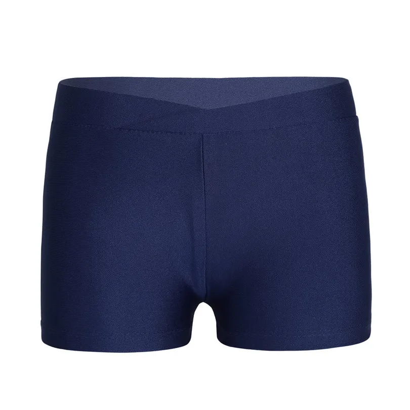 Navy Blue Iefiel для детей с v-образным вырезом для девочек спереди шорты на эластичном поясе для детей ясельного возраста; детские штаны шорты для йоги спорта для тренировок и занятий в спортзале, гимнастические Танцы - Цвет: Navy Blue