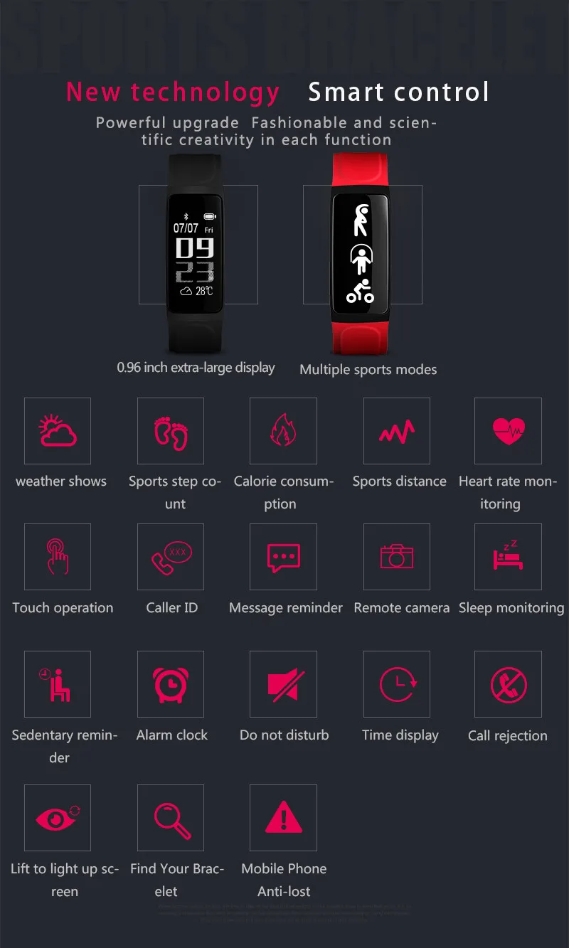 Egocsm C7 Smart Band IP67 Водонепроницаемый Фитнес трекер Смарт Браслет с сердечного ритма