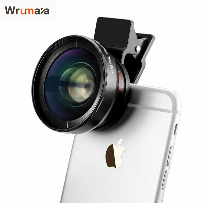 Wrumava HD 37 мм объектив Супер 0.45X Широкий формат 12.5x макро телефон линзы для iPhone 6 5S 7 Samsung S6 S7 край Камера объектив Комплект