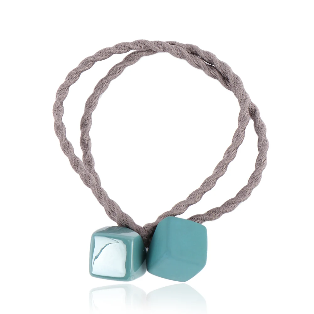 Эластичные резинки для волос с квадратным камнем милые головные уборы подвески