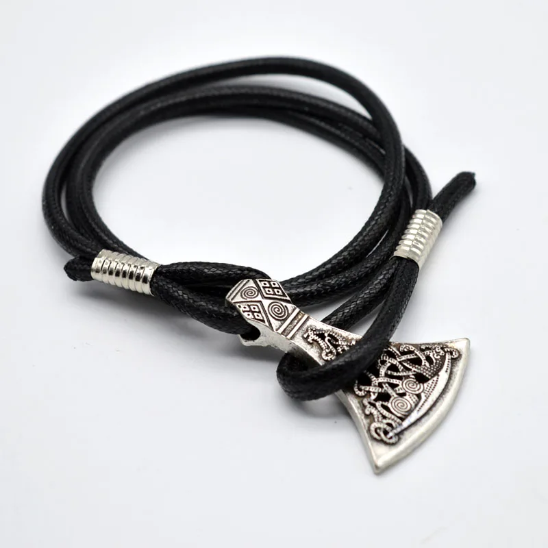 1 шт. браслет с топором Викинг для мужчин Mediaeval Tomahawk модный кожаный BT09|bracelets for|rope