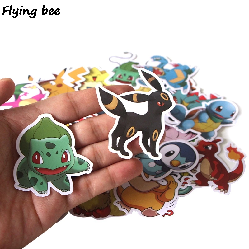 Flyingbee 37 шт. мультфильм Граффити стикер s для детей DIY багаж ноутбук автомобиля стикер велосипед водонепроницаемый стикер X0290