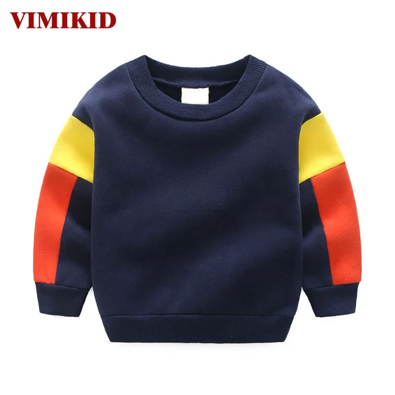 Одежда VIMIKID для мальчиков футболка осенняя модная цветная кашемировая теплая