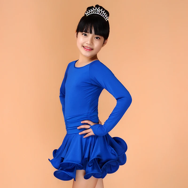 2016 детская одежда из спандекса с длинными рукавами для латинских тренировок