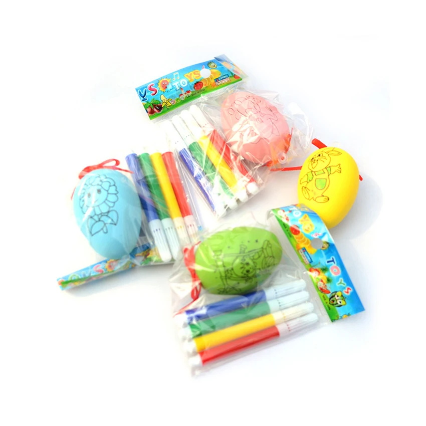 

Hand Painted Egg Easter Decoration Home Kids Handamde DIY Painting Eggs Coloring Toys Puzzle Mould Children Creative Dolls