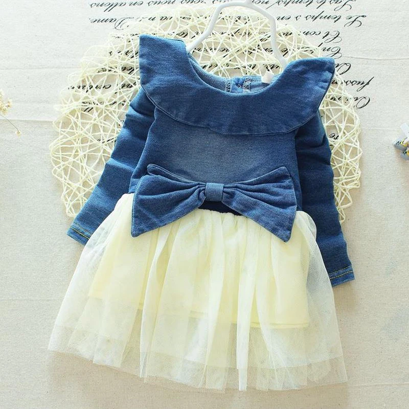 Новинка 2020 года Весеннее джинсовое платье для девочек Одежда детей Повседневный