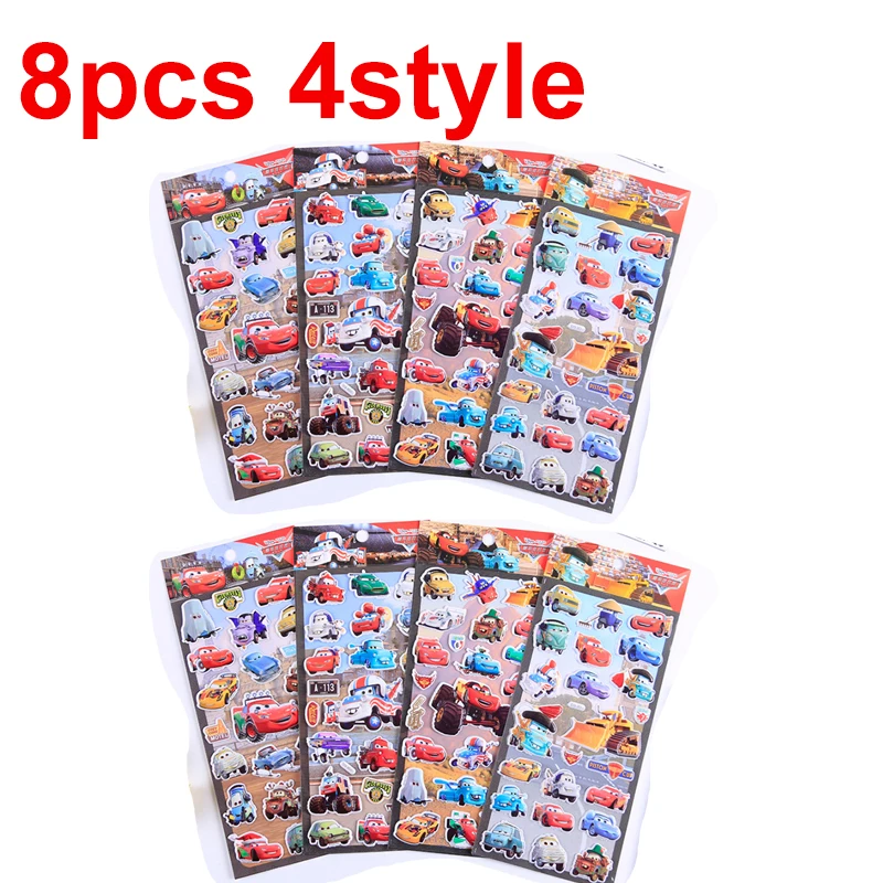 8pcs 4style01 Дисней Дети мультфильм молния McQueen стерео 3d наклейки для детского сада награда наклейки автомобиль мобилизация дети наклейки игрушка - Цвет: 8pcs 4style01
