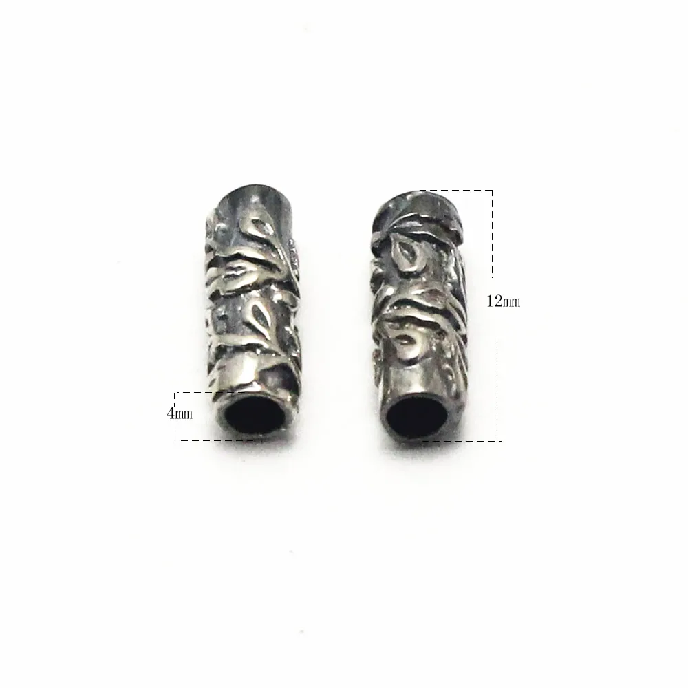 Beadsnice 925 серебряные бусины в форме трубки Уникальные ювелирные изделия из