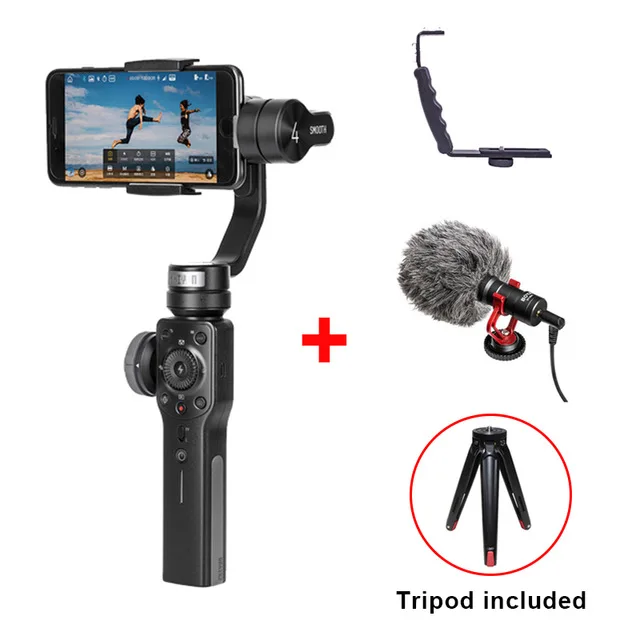 Цвет: желтый Zhiyun Smooth 4 3 Axis Gimbal Steadicam Стабилизатор для iPhone 11 Pro Max XS X 8 Gopro Hero 5 7 Xiaomi Yi 4k Экшн-камера - Цвет: Цвет: желтый