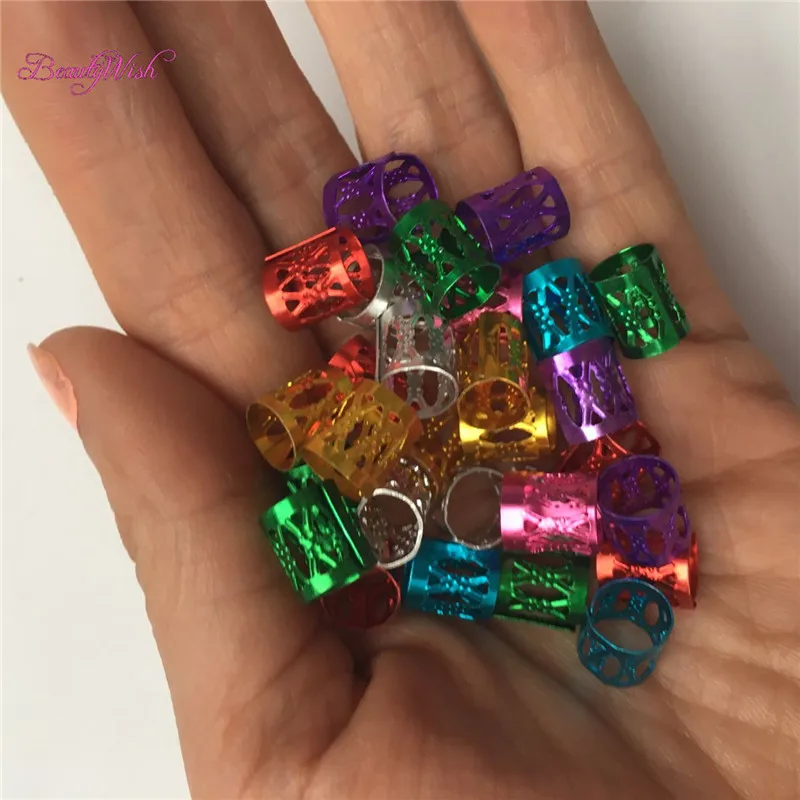 Металлическое кольцо на дреды 100 шт. золотые манжеты дредлок бусины-Dread шарик для