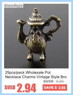 25pcs/pack Wholesale Pot Necklace Charms Vintage Style Bronze Jewelry pendant Wine Pot Charm Craft Accessories19*16*6.5mm 02195