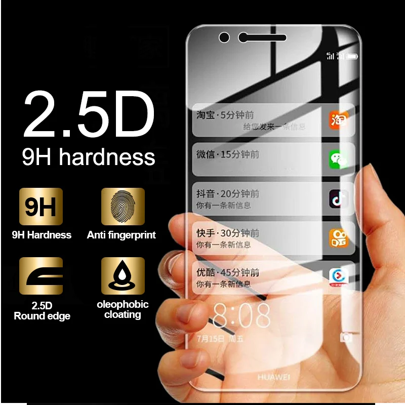 2.5D стекло для Huawei Mate 10 lite P20 Защитное P10 Pro 9 Защита экрана Honor lite|Защитные стёкла и