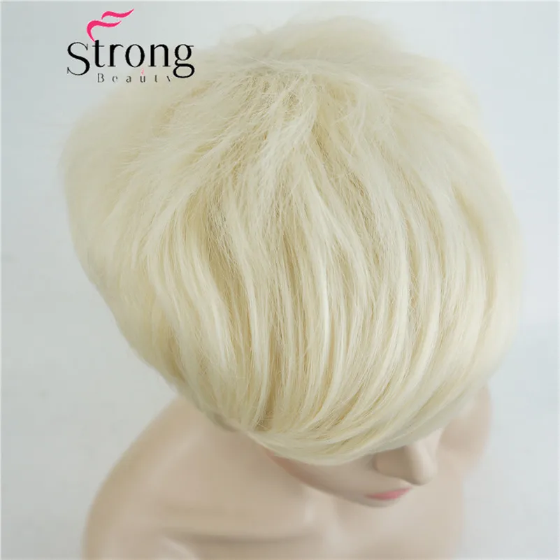 StrongBeauty короткий боковой взрыва красный асиметрический прямой парик полный синтетические парики выбор цвета