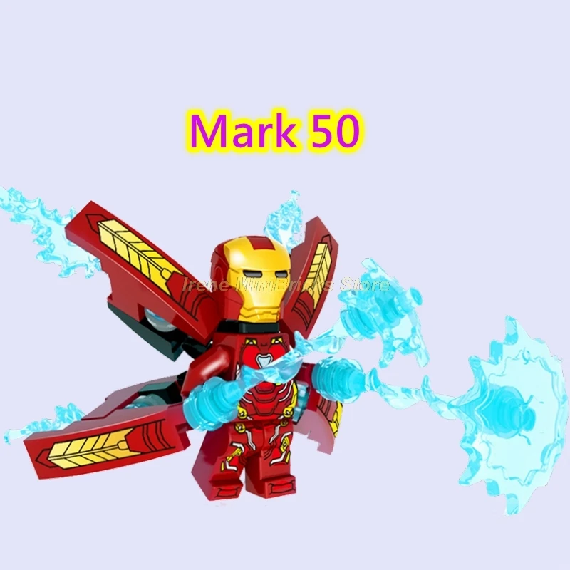 Mark 50 Тони Старк Железный человек Марк 85 эндшпиль Marvel мстители Супер Герои фигурки перец Железный человек строительные блоки кирпичи игрушки для детей - Цвет: Mark 50