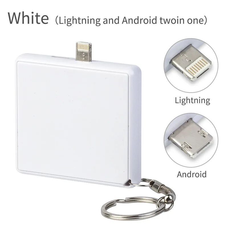 White for 2 in 1 Портативное портативное зарядное устройство NTSPACE 1500 мАч для iPhone, Xiaomi, huawei, Внешнее зарядное устройство 2 в 1, зарядное устройство - Цвет: White for 2 in 1