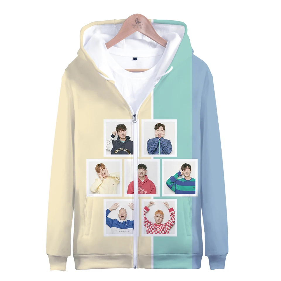 Толстовки BTOB на молнии для мужчин и женщин Модные свитшоты с капюшоном длинным