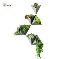 triangle shape wall hanging cement flowerpot silicone mold silicone concrete pot molds for home decorations s9035
