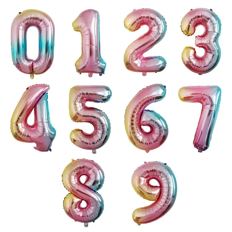 

Новые 32 дюймовые цифры Шары радужные шары для свадьбы и дня рождения вечерние украшения для взрослых детей 0 - 9 цифровые воздушные шары