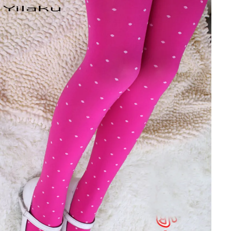 Новые стильные детские чулки для девочек в горошек бархатные шелковые колготки