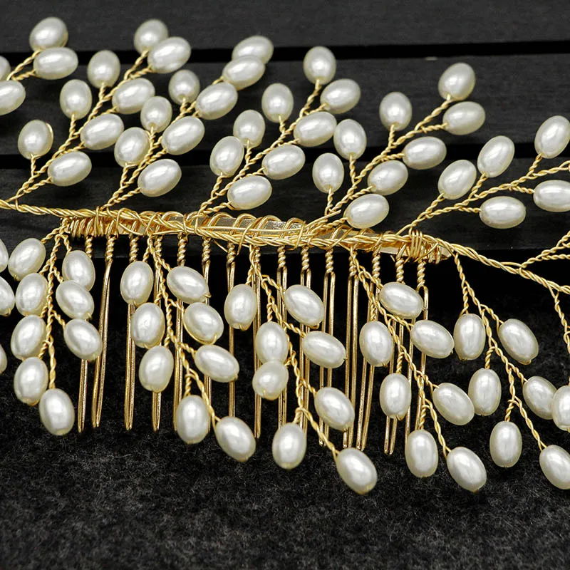 Модные жемчужные Гребни повязка на голову для невесты аксессуары волос мода