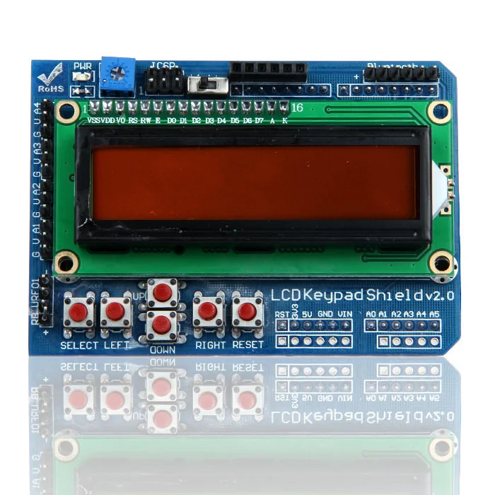 Geetech LCD 1602 Keypad Shield Blue/Red/Orange/Green backlight 16x2 Characters Display for Arduino | Компьютеры и офис