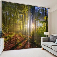3d curtain custom any size blackout shade window curtains sunny forest bed room living room office hotel cortinas