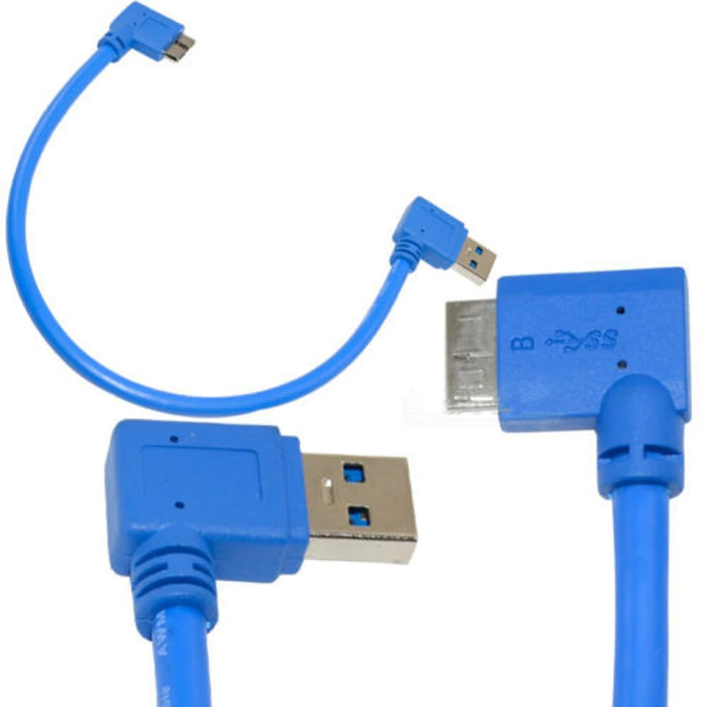 USB 3.0 Micro 90 градусов Угловые мужчин левый угол мужской короткий кабель Шнур 0.3 м для