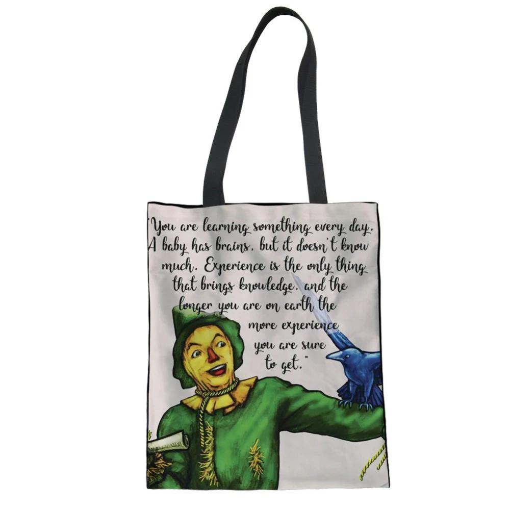 Сумка-тоут WHEREISART THE WIZARD OF OZ, Женская Холщовая Сумка для покупок, женская пляжная дорожная посылка, переносная Складная Прямая поставка