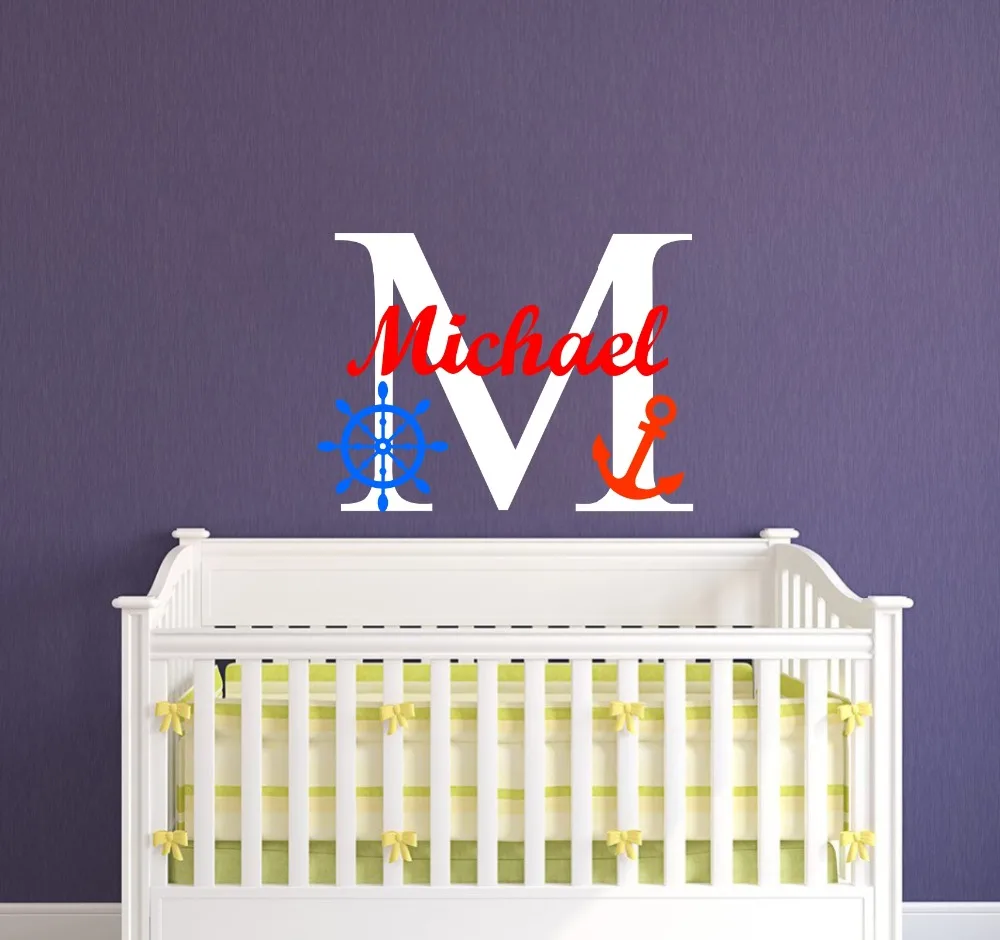 Индивидуальное название морская маленькая Матросская Настенная Наклейка с